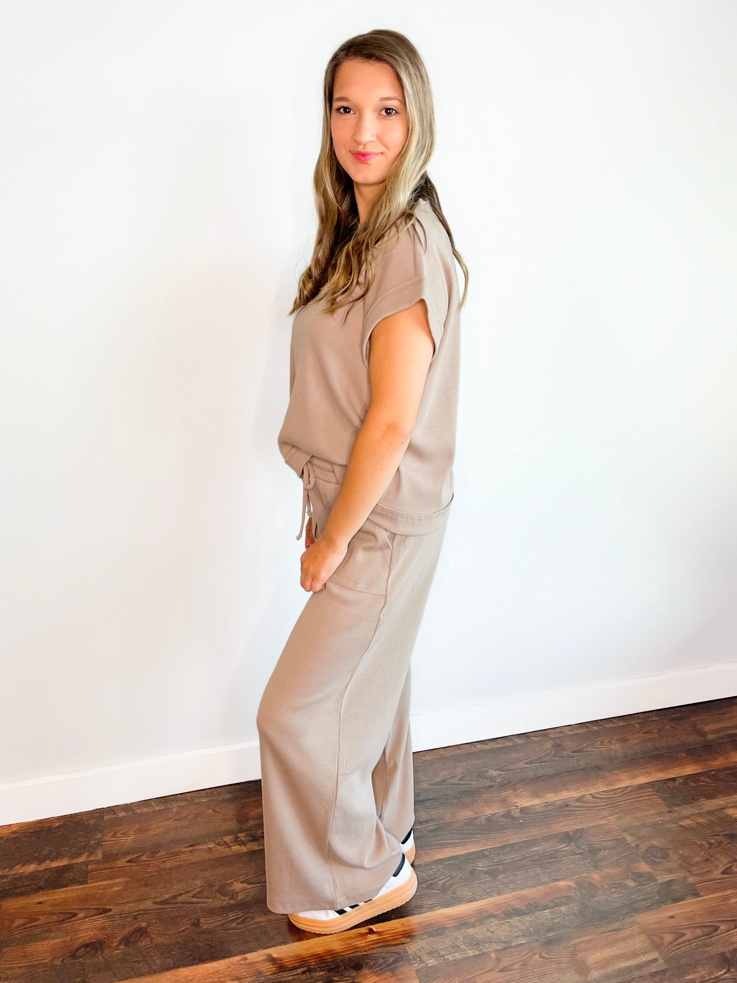 Hannah Ribbed Knit Set | Ash Mocha