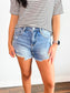 Emma High Rise Distressed Risen Shorts | Medium