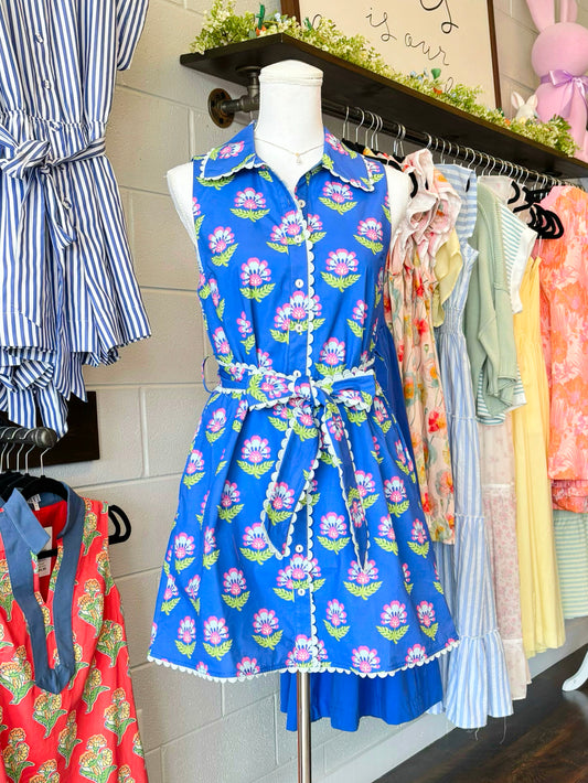 Milo Scalloped Trim Floral Dress