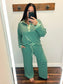Marti Collared Henley Top & Pants Set | Sage/Green