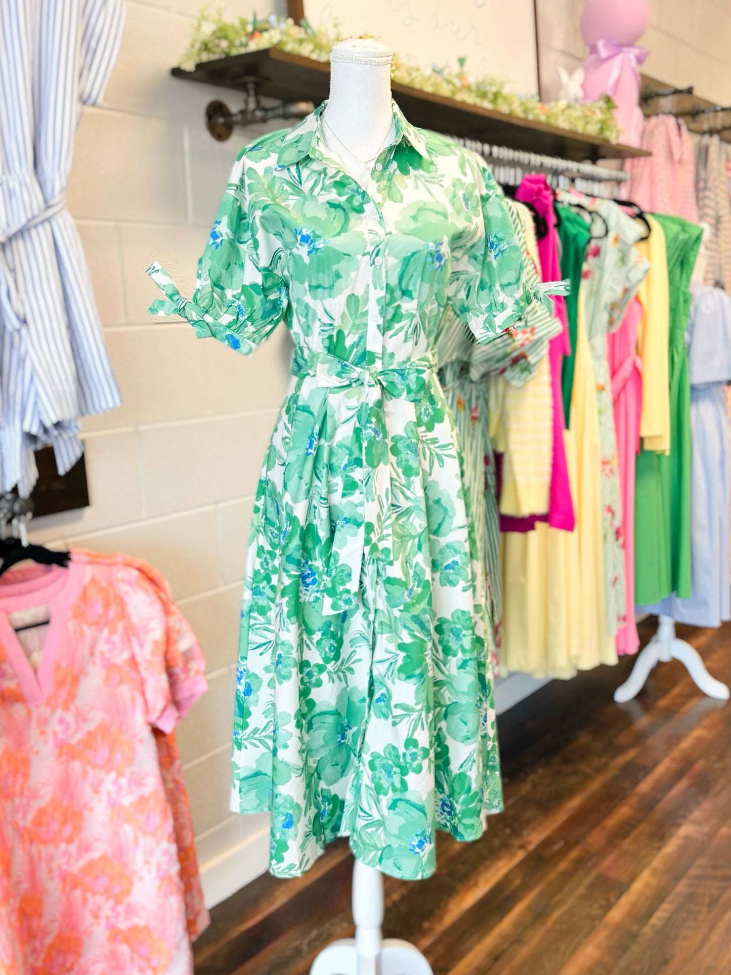 Penny Floral Midi Shirt Dress