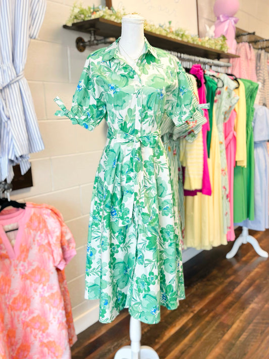 Penny Floral Midi Shirt Dress