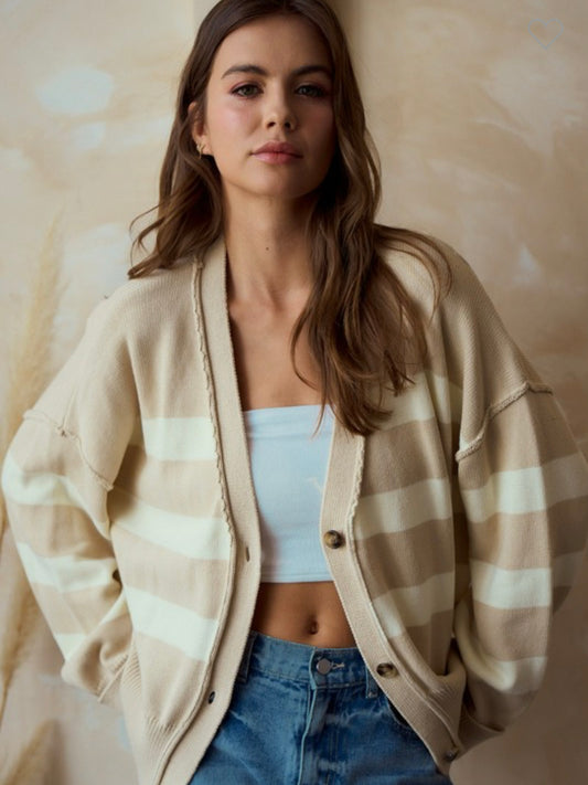 Chase Relaxed Fit Striped Cardigan