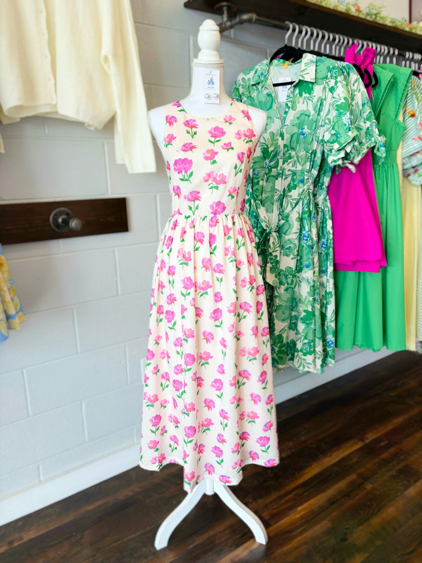 Hilton Floral Bow Back Midi Dress