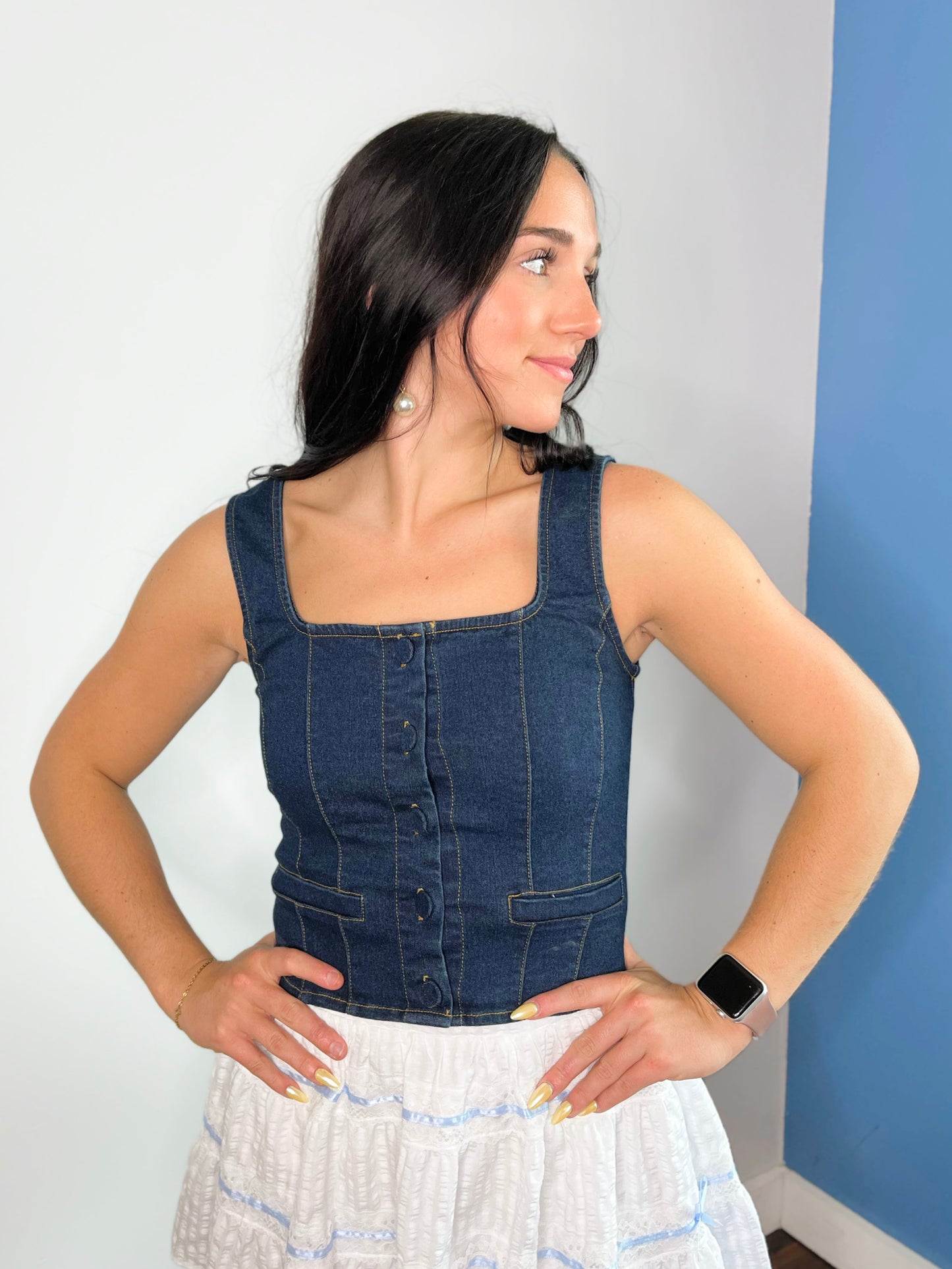 Manning Denim Corset Vest