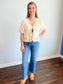 Lydia Puff Sleeve Bow Tie Closure Top | Ecru