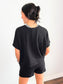 Lois Cotton Slub Short Set | Black