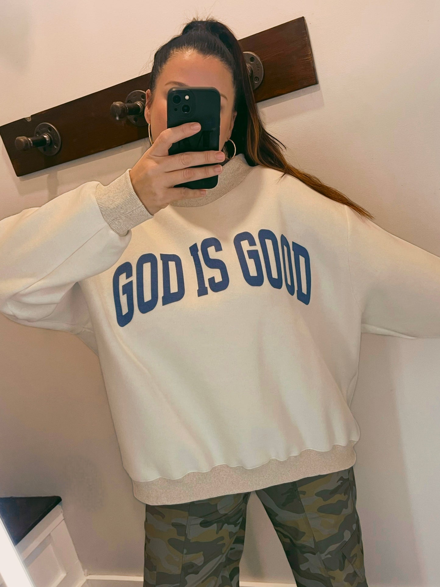Jesus/God is Good Mock Neck Sweatshirt