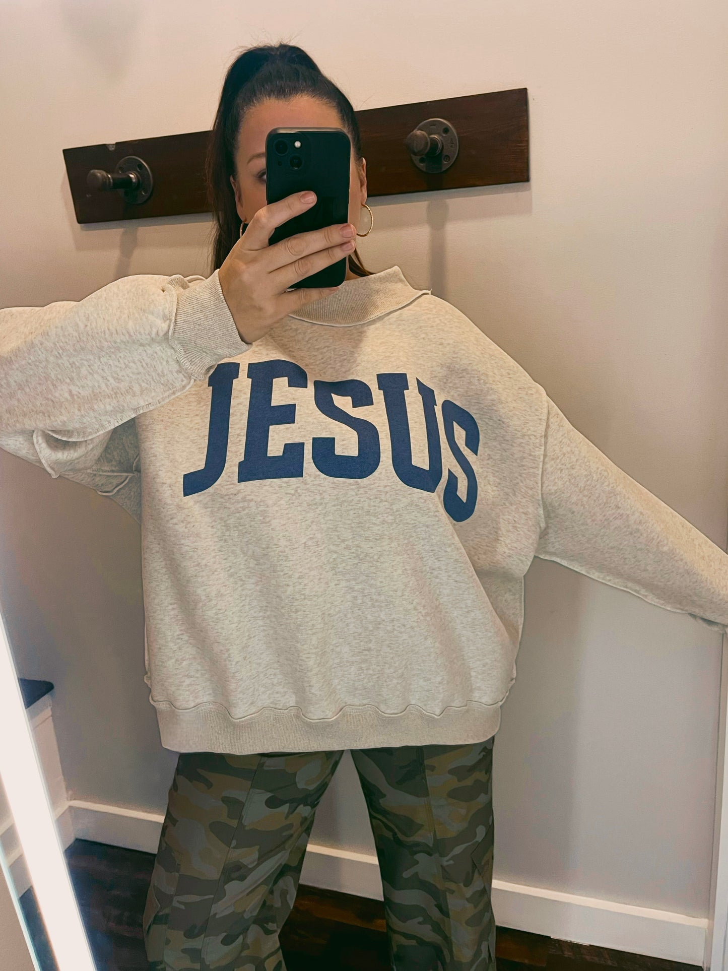 Jesus/God is Good Mock Neck Sweatshirt