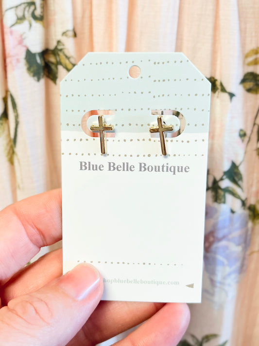Calvin Cross Stud Earrings