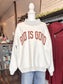 Jesus/God is Good Reversible Mock Neck Sweatshirt | Grey/Pink