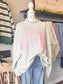 Mother Embroidered Mock Neck Sweatshirt | Pink