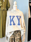 KY Embroidered Mock Neck Sweatshirt | Blue Polka Dot