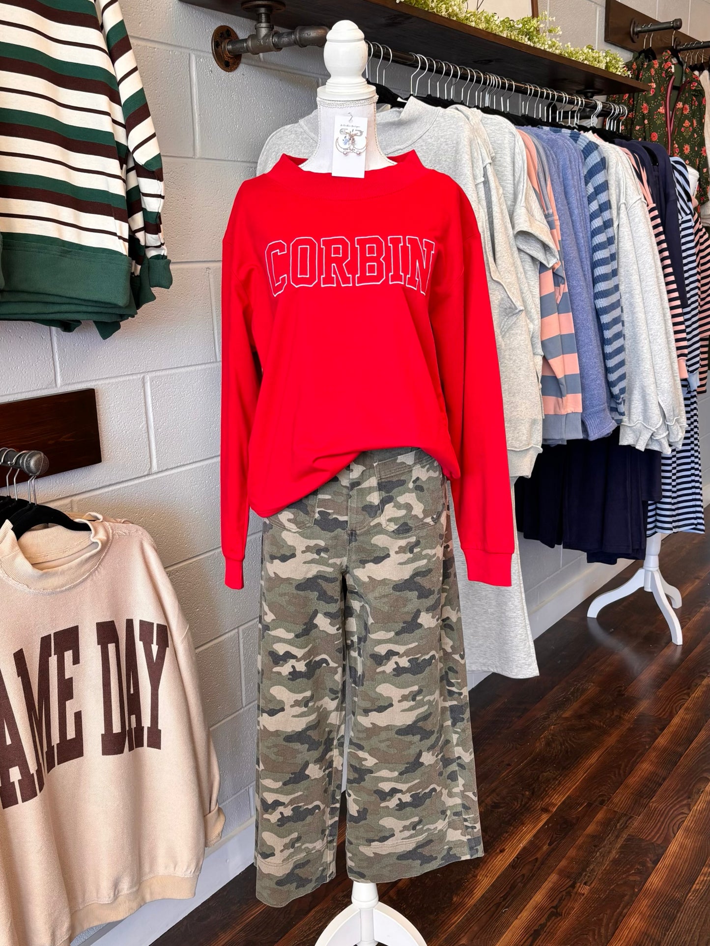 Corbin Embroidered Mock Neck Sweatshirt