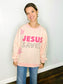 Jesus Saves Embroidered Sweatshirt | Icy Pink