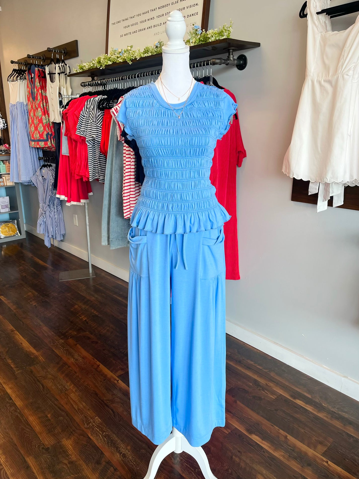 Anders Smocked Set | Blue