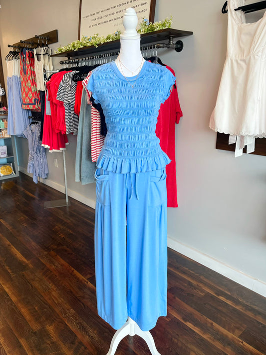 Anders Smocked Set | Blue