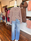 Toni Striped Cardigan | Blush/Brown Stripe