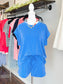 Bailey Ribbed Short Set | Bright Blue