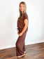 Hannah Ribbed Knit Set | Brown