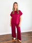 Hannah Ribbed Knit Set | Cabernet