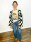 Harper Checkered Cardigan | Black/White