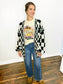 Harper Checkered Cardigan | Black/White