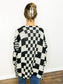 Harper Checkered Cardigan | Black/White