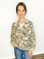 Loretta Printed Pullover w/ Reverse Stitches | Camo Khaki