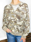 Loretta Printed Pullover w/ Reverse Stitches | Camo Khaki