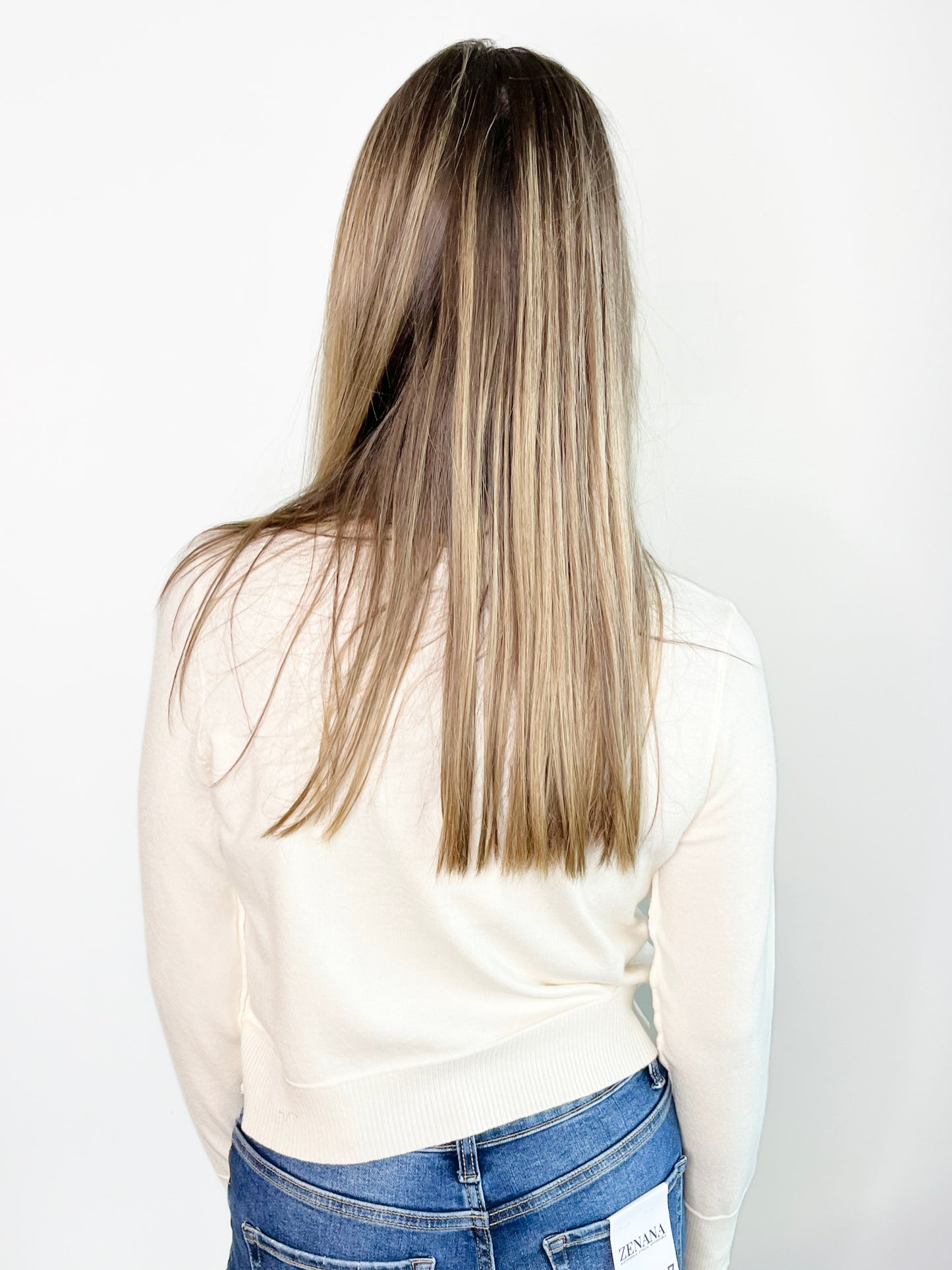 Lily Ribbed Knit Cardigan | Oat