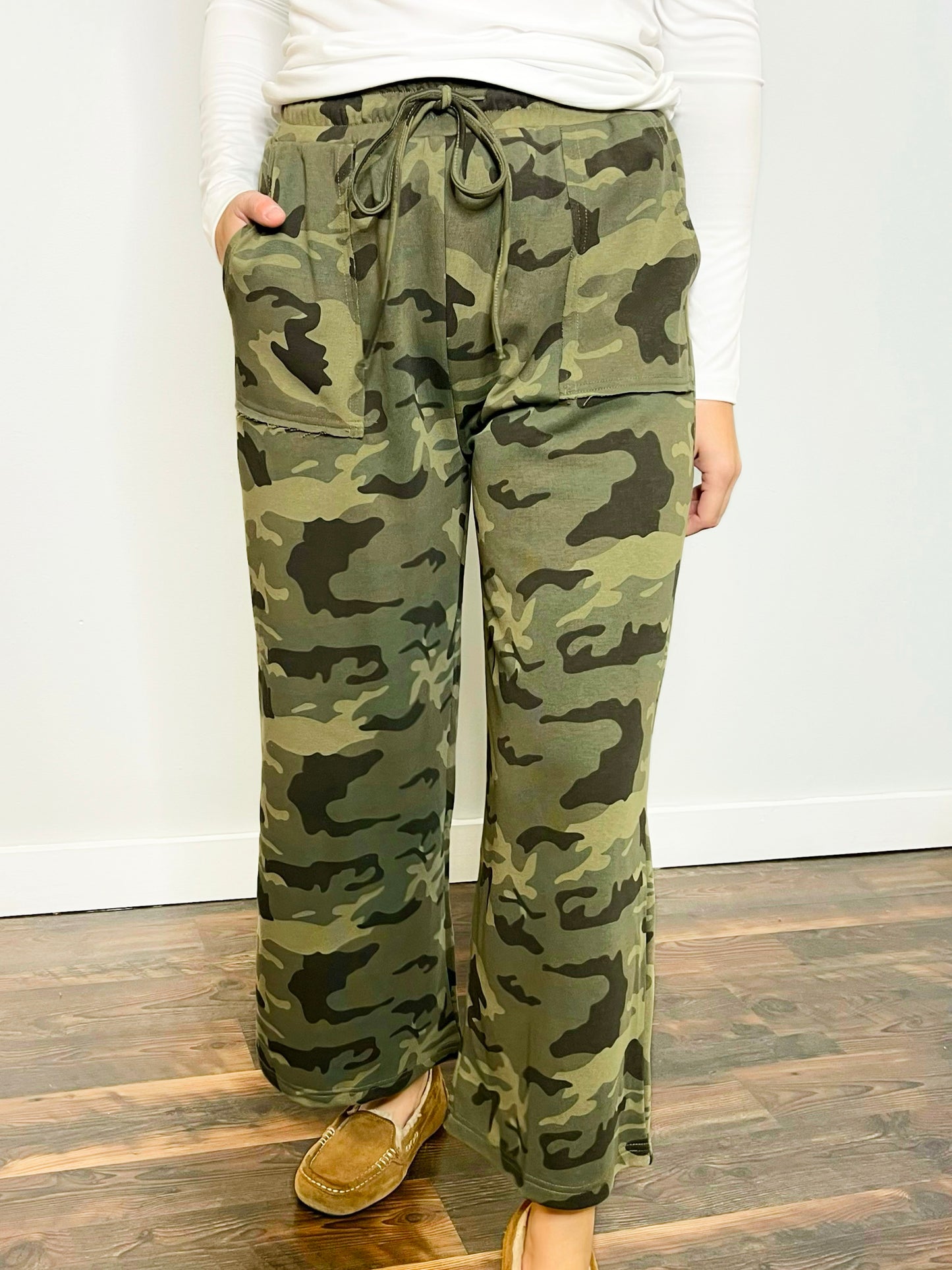 Callie Camo Wide Leg Pants