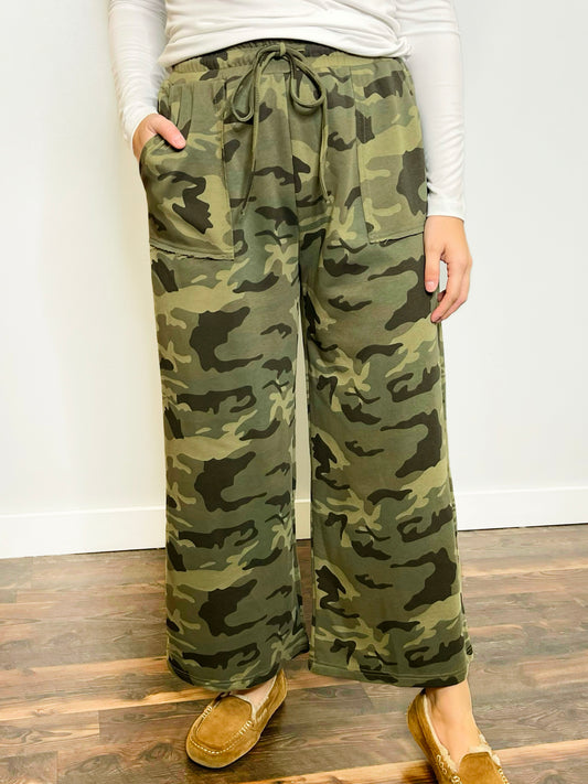 Callie Camo Wide Leg Pants
