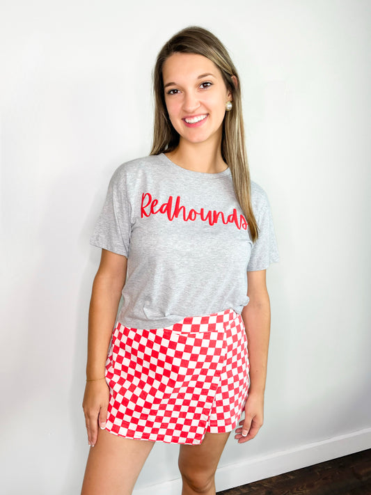 Betty Checkered Skort | Red