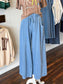 Ashton Cropped Wide Leg Pants | Dusty Blue