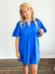 Lana Flutter Sleeve Dress | Royal