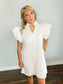 Caroline Floral Embroidered Dress | White