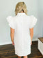 Caroline Floral Embroidered Dress | White