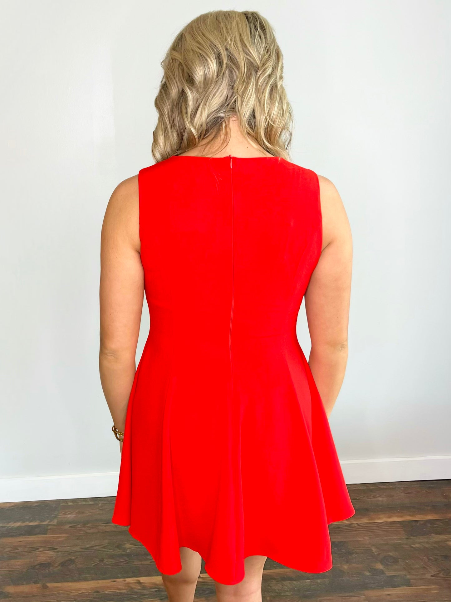 Maxwell Sleeveless A-Line Dress | Red