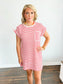 Chrissy Textured Stripe Knit T-Shirt Dress | Red