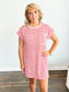 Chrissy Textured Stripe Knit T-Shirt Dress | Red