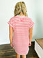 Chrissy Textured Stripe Knit T-Shirt Dress | Red