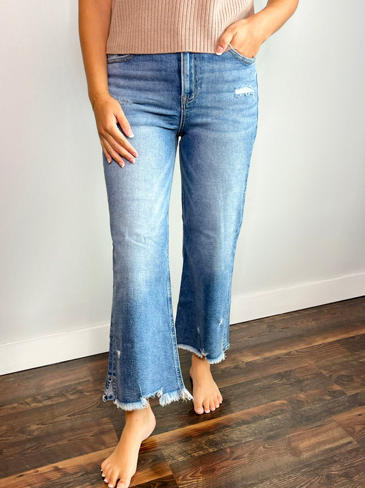 Tobi Cropped Straight Leg Zenana Jeans | Medium