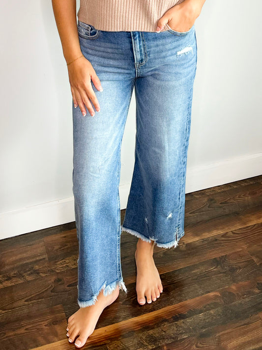 Tobi Cropped Straight Leg Zenana Jeans | Medium