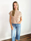 Arianna Mock Neck Sweater Top | Taupe