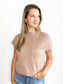 Arianna Mock Neck Sweater Top | Taupe