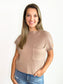 Arianna Mock Neck Sweater Top | Taupe