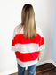 Polly Color Block Top | Cherry White