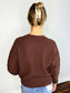 Grace Exposed Seam Button Down Cardigan | Chocolate