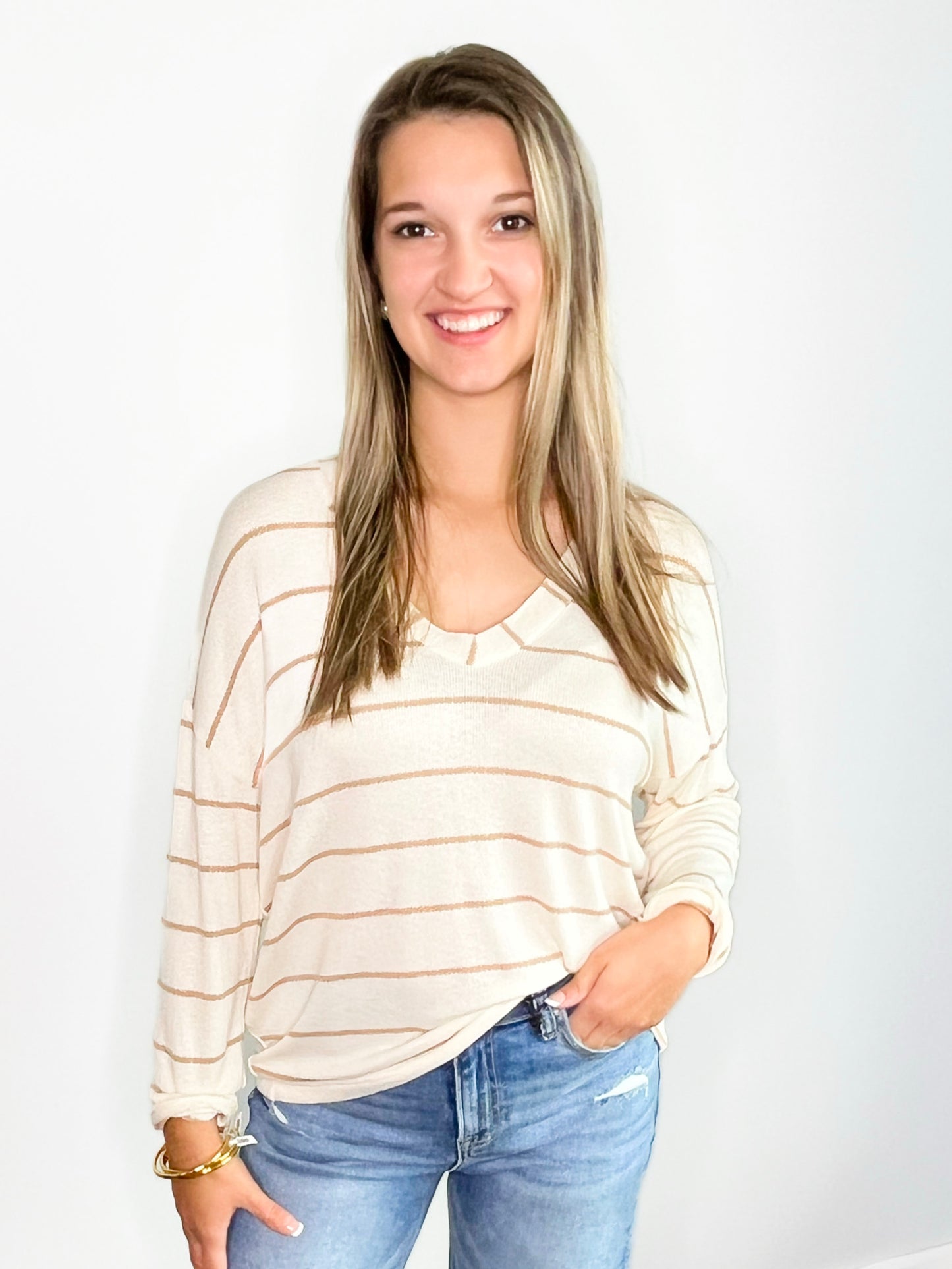 Kelli Striped Knit Top
